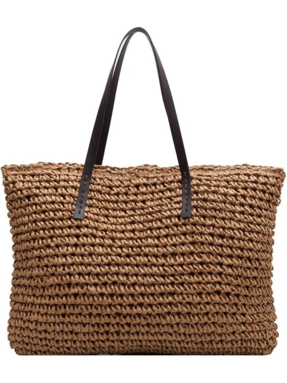 Large Straw Tote Bag for Women - Stylish Summer Beach Shoulder Handbag with